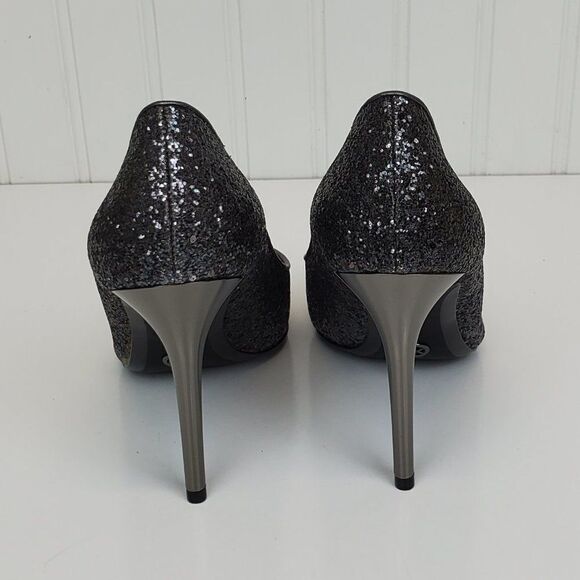 Michael Michael Kors Claire Pump Silver Metallic Leather Pointed Toe SH-052 - Picture 6 of 13